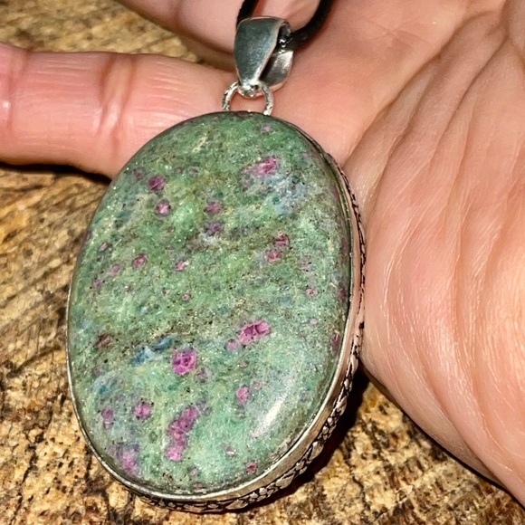 Ruby Fuchsite Pendant 2” - Picture 8 of 13